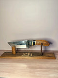 80CrV2 Mesquite Skinner — Brass & Buffalo Horn