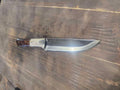 Full profile of 440C stainless skinner with elk antler and desert ironwood handle